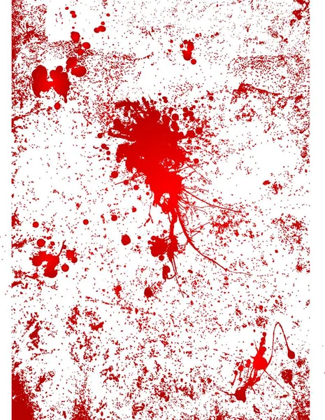 Salpicadura Sangre Sobre Fondo Pared Blanco Con Efecto Sangriento — Archivo Imágenes Vectoriales