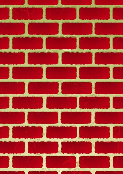 Mur Illustré Brique Rouge Avec Ombre Effet Vieilli — Image vectorielle