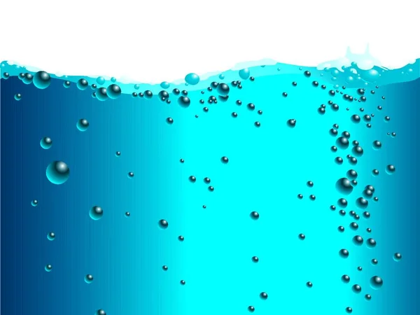 Cross Section Water Splash Illustrated Blue — Stock Vector