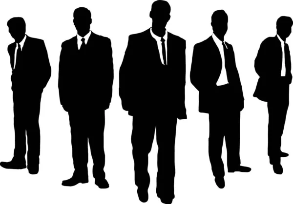 Cinco Homens Negócios Pendurados Num Estilo Gangster — Vetor de Stock
