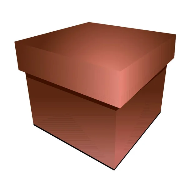 Ilustrace Lepenkové Krabice Kapkovým Stínem Hnědé — Stockový vektor