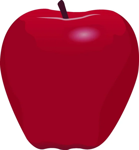Illustration Vectorielle Pomme Rouge Sur Fond Blanc Isolé — Image vectorielle