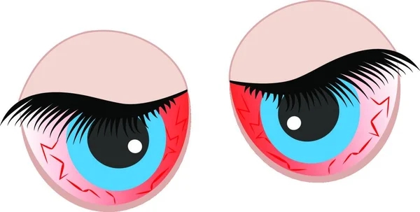 Eyes Cartoon Style Icon Bad Emotions Anger Rage Red Eyes — Stock Vector