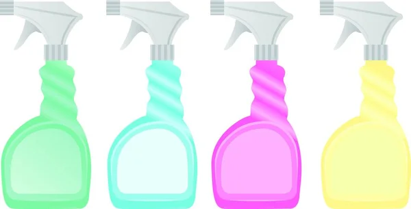 Set Prodotti Chimici Spray Pulizia Icona Contenitore Uno Sfondo Bianco — Vettoriale Stock