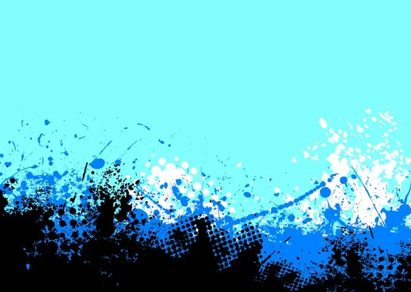 Tonos Fondo Azul Con Salpicaduras Tinta Abstracta Copyspace — Vector de stock