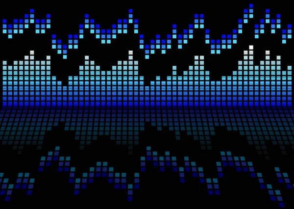 Equalizador Gráfico Azul Preto Que Reflete Uma Superfície Brilhante —  Vetores de Stock