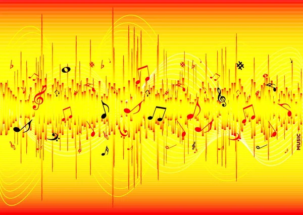 Красный Желтый Музыка Вдохновил Абстрактный Фон Местом Вашего Собственного Текста — стоковый вектор