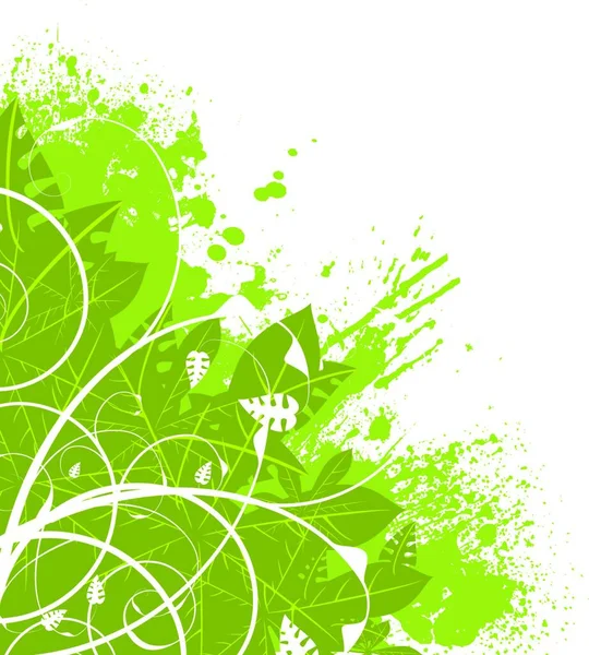 Design Floral Verde Abstrato Ideal Como Canto Fundo —  Vetores de Stock