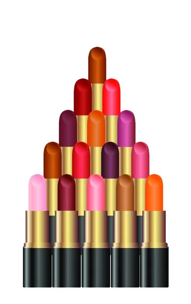 Piramide Van Een Palet Van Lippenstift Vector — Stockvector