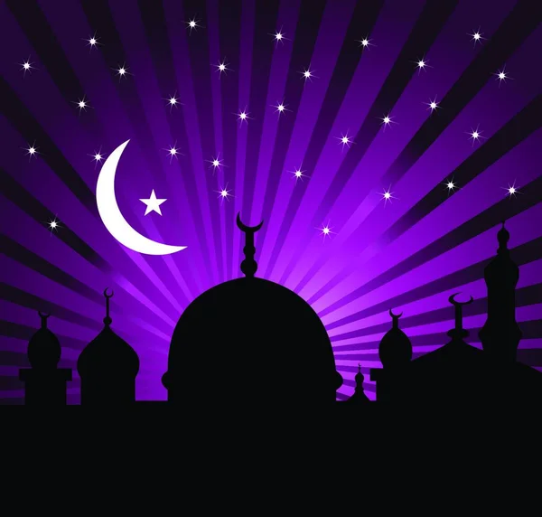 Ett Islamiskt Gratulationskort För Heliga Månaden Ramadan Kareem Vektor — Stock vektor