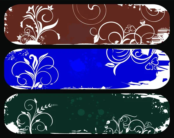 Illustrazione Set Banner Grunge Astratti Vettore — Vettoriale Stock