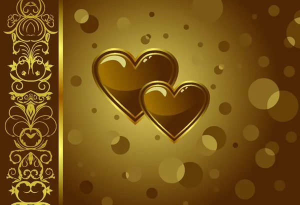 Εικονογράφηση Συγχαρητήρια Κάρτα Καρδιά Για Την Ημέρα Του Αγίου Βαλεντίνου — Διανυσματικό Αρχείο