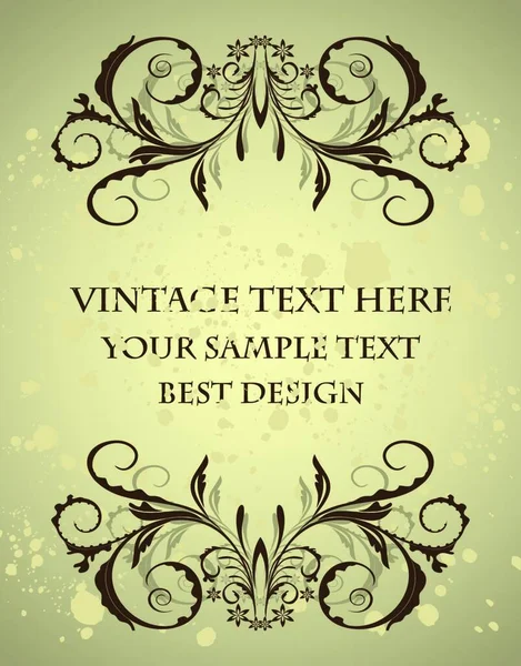 Cadre Floral Vintage Avec Taches Vecteur — Image vectorielle