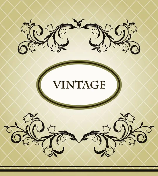 Vintage Frame Voor Design Kaart Vector — Stockvector