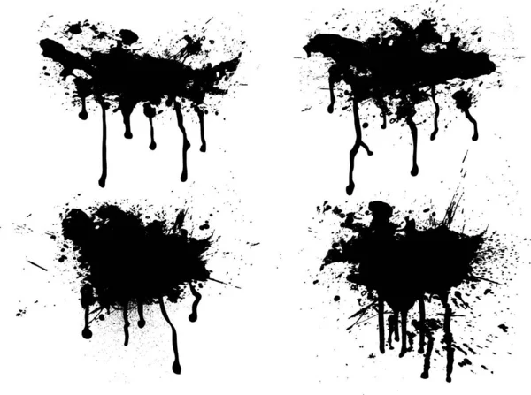 Ink Splats Four Different Variations Ideal Place Text — Stock Vector