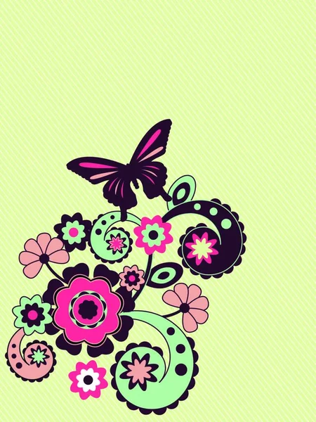 Dibujo Fondo Floral Ilustración Vectorial — Vector de stock