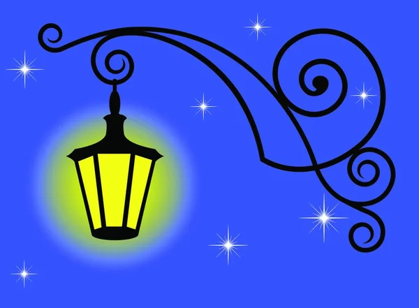 Magic Lantern Stars Night — Stock Vector