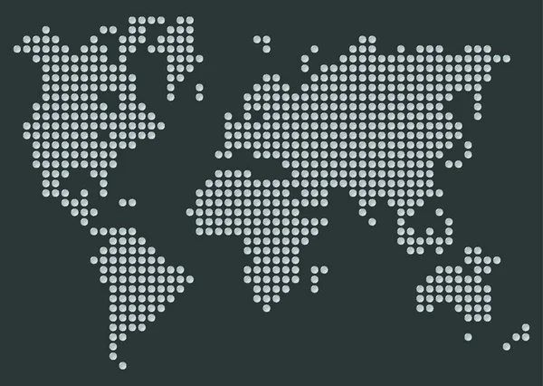 Mapa Świata Okrągłych Pikseli — Wektor stockowy