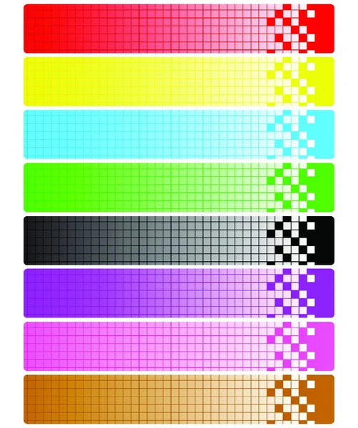 Conjunto Banners Abstratos Com Pixels —  Vetores de Stock