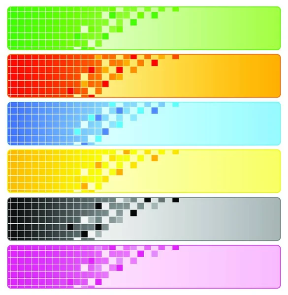 Seis Banderas Abstractas Con Píxeles Vector — Archivo Imágenes Vectoriales