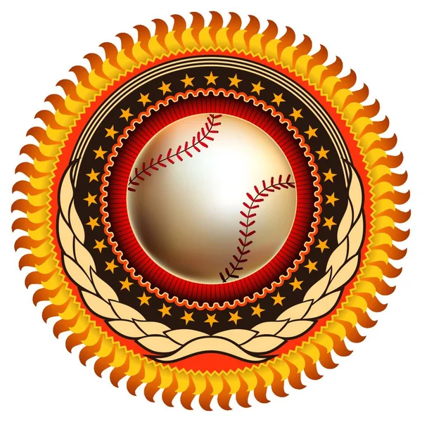 Kleurrijke Illustratie Van Honkbal Embleem — Stockvector