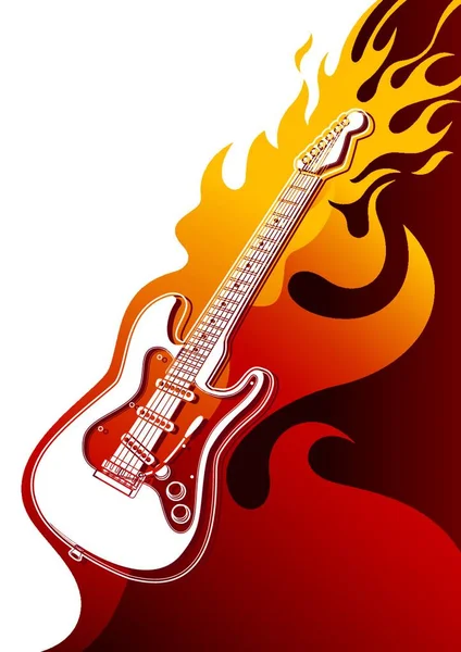 Ilustración Vectorial Una Guitarra — Archivo Imágenes Vectoriales