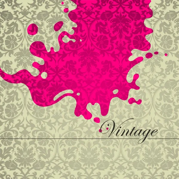 Banner Vintage Conceptual Con Decoración Floral — Vector de stock