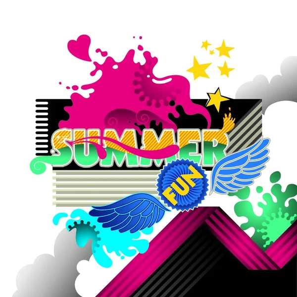 Abstraktes Sommerspaß Banner Entworfen — Stockvektor