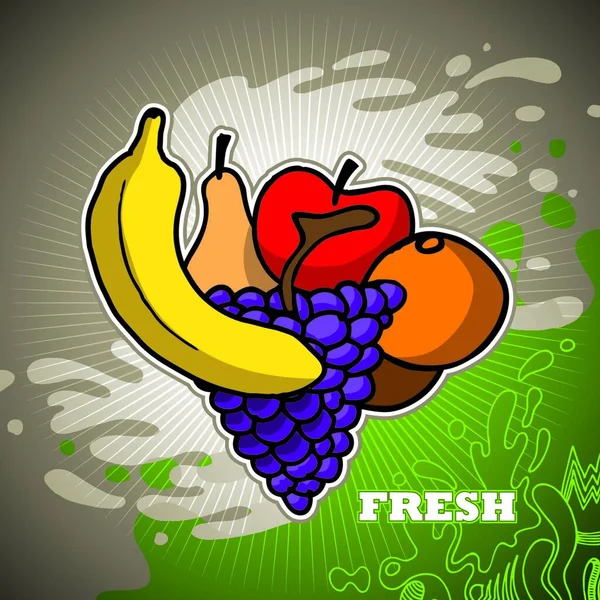 Illustration Vectorielle Fond Des Fruits — Image vectorielle