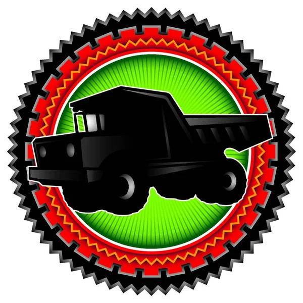 Etichetă Ilustrată Camion Mare — Vector de stoc