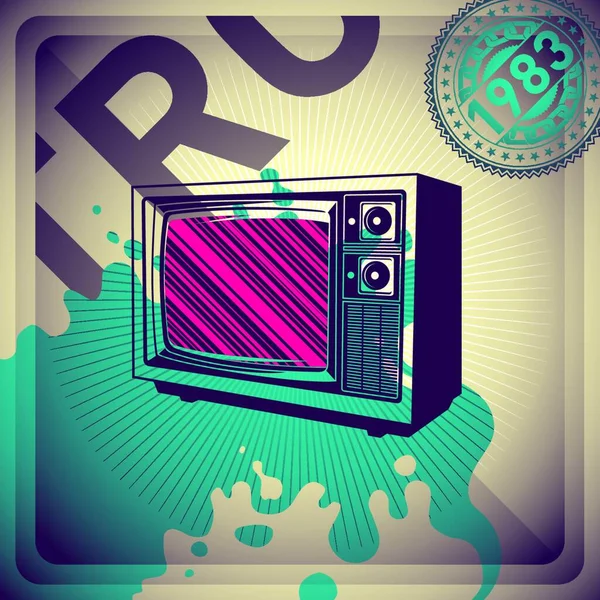 Radio Retro Fondo Televisión Antigua — Vector de stock