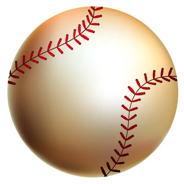 Baseball Labda Elszigetelt Fehér Háttér — Stock Vector