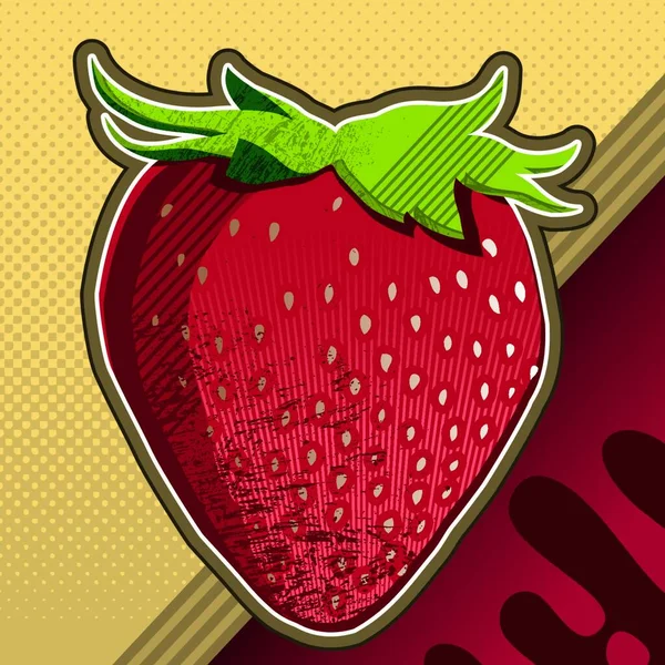 Διανυσματική Απεικόνιση Μιας Φράουλας Μια Κόκκινη Καρδιά — Διανυσματικό Αρχείο