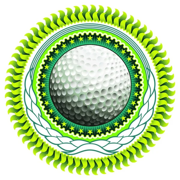 Étiquette Élégante Avec Balle Golf — Image vectorielle
