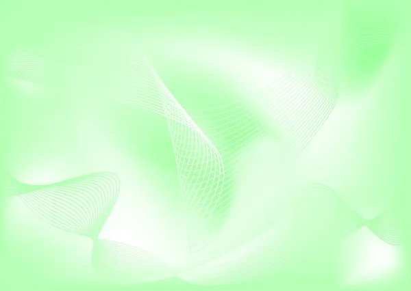 Fond Vert Blanc Abstrait Avec Des Lignes Fluides — Image vectorielle