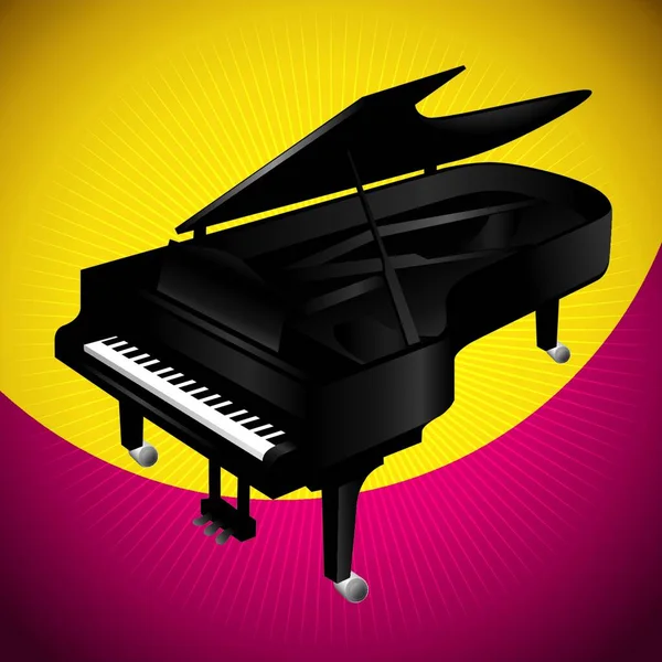 Teclado Piano Com Instrumento Musical — Vetor de Stock