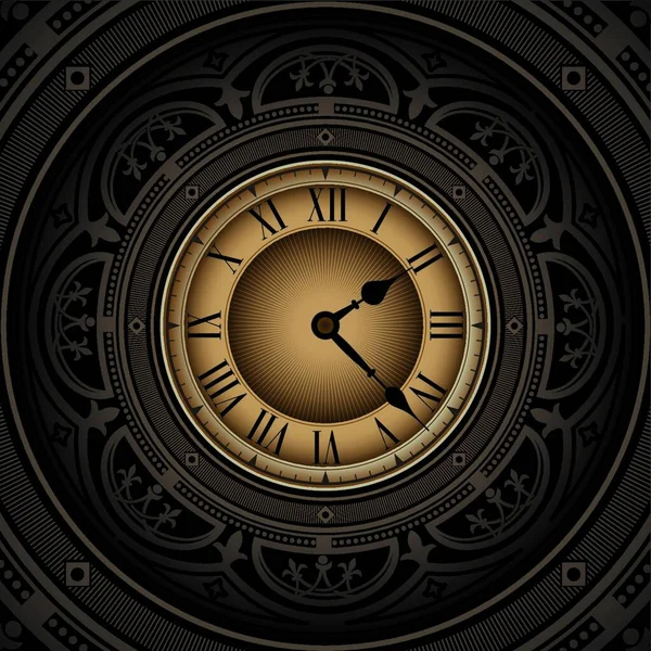 Vektorillustration Eines Hintergrundes Mit Einer Uhr — Stockvektor