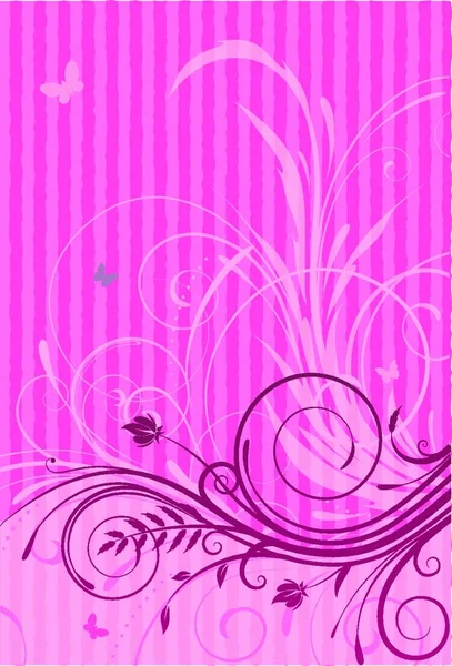 Vectorillustratie Van Roze Grunge Floral Decoratieve Achtergrond — Stockvector