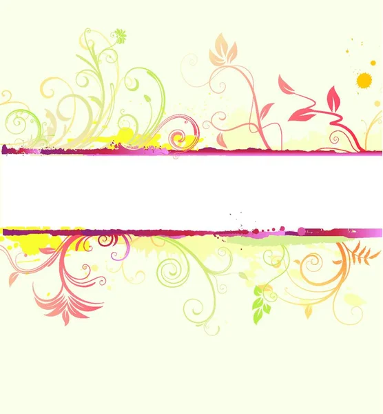 Ilustração Vetorial Banner Decorativo Floral Estilo — Vetor de Stock