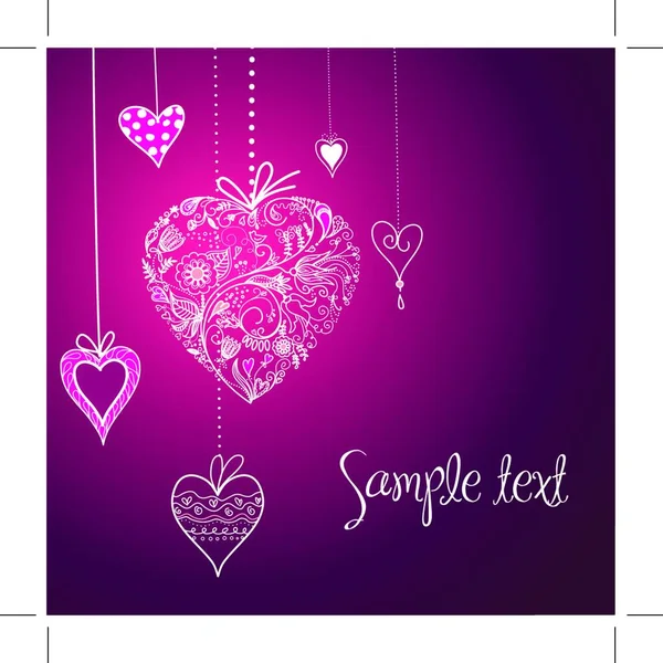 Decorative Greeting Card Valentine Day — Stock Vector