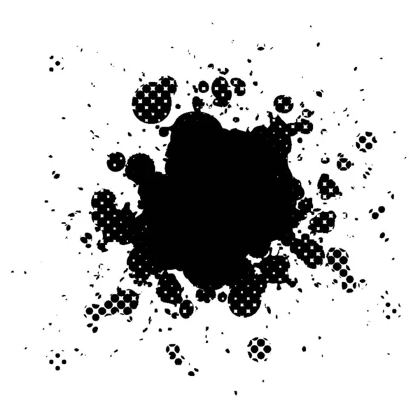 Ασπρόμαυρο Pixalated Μελάνι Splat Artwork Χώρο Αντιγραφής — Διανυσματικό Αρχείο