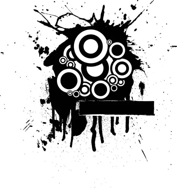 Abstract Splatter Design Ink Different Size Circles — Stock Vector