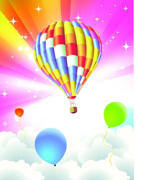 Illustration Vectorielle Fond Coloré Avec Ballon Funky Idéal Pour Les — Image vectorielle