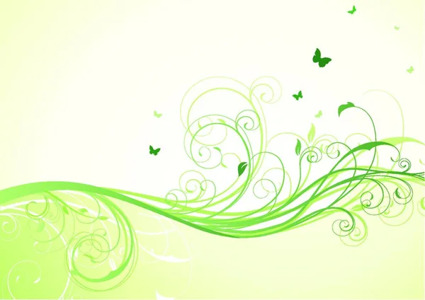 Векторна Ілюстрація Абстрактного Зеленого Квіткового Фону — стоковий вектор