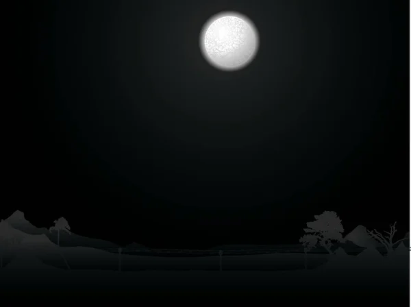 Noche Japonesa Ilustrada Sutil Negro Plata Con Espacio Para Copiar — Vector de stock