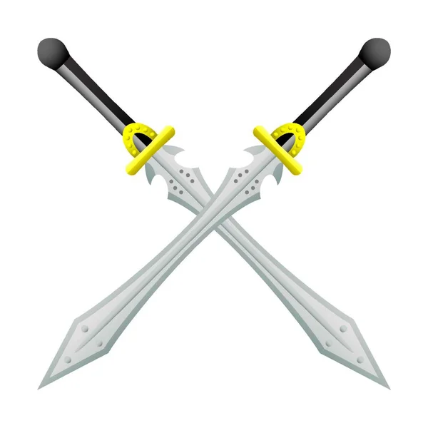 Zwei Große Gekreuzte Schwerter Ideal Für Wappen — Stockvektor