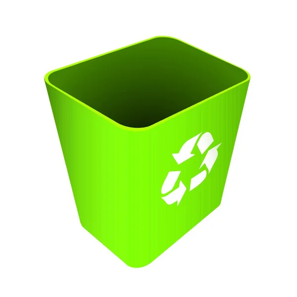 Grönt Avfall Återvinning Kan Eller Bin Med Symbol — Stock vektor