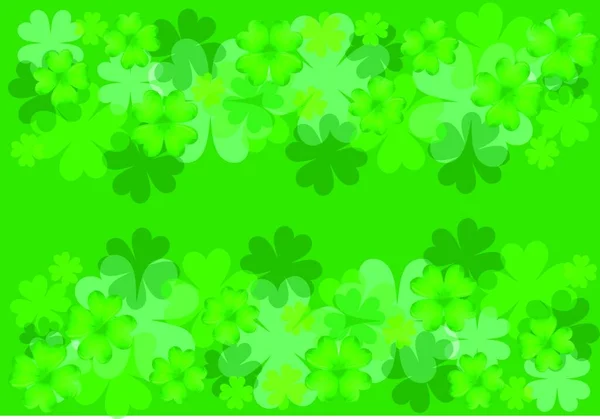 Fondo Verde Con Tréboles Eps — Vector de stock