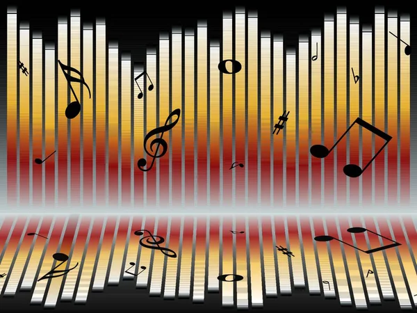 Illustration Graphique Musique Abstraite Avec Notes Musicales — Image vectorielle