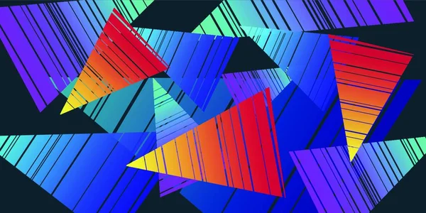 Triangles Colorés Fond Des Années Pop Art Rétro Vectoriel Illustration — Image vectorielle